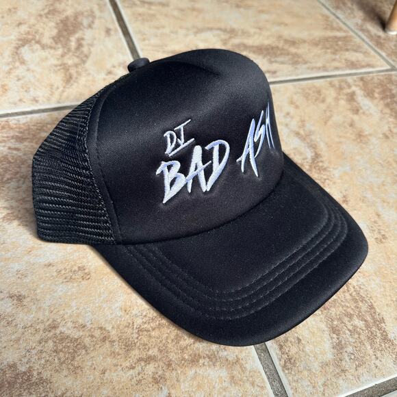 DJ Bad Ash Trucker Hat Baseball Cap Adjustable Black Embroidered - Picture 4 of 9